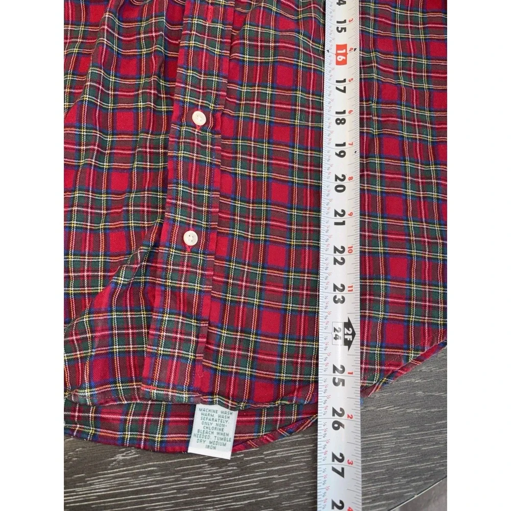 Vintage Polo Ralph Lauren Mens Western‎  Shirt Red Sz L Flannel Plaid
